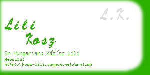 lili kosz business card